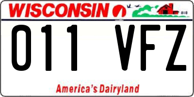 WI license plate 011VFZ