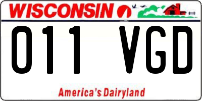 WI license plate 011VGD