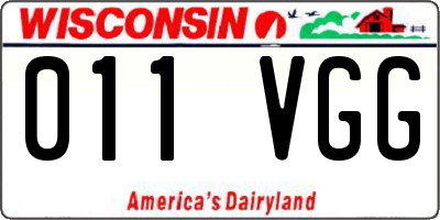 WI license plate 011VGG