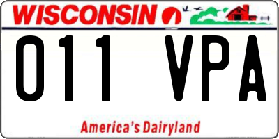 WI license plate 011VPA