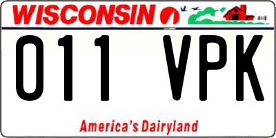 WI license plate 011VPK