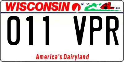 WI license plate 011VPR
