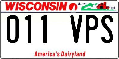 WI license plate 011VPS