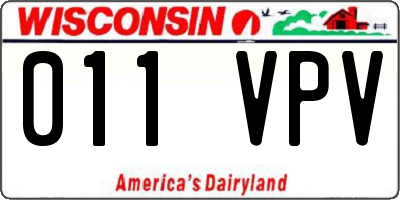 WI license plate 011VPV