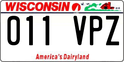 WI license plate 011VPZ