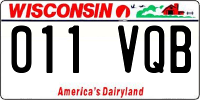 WI license plate 011VQB