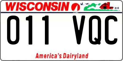 WI license plate 011VQC