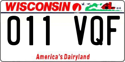WI license plate 011VQF
