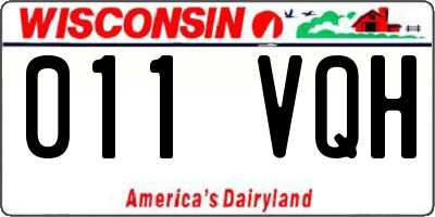 WI license plate 011VQH