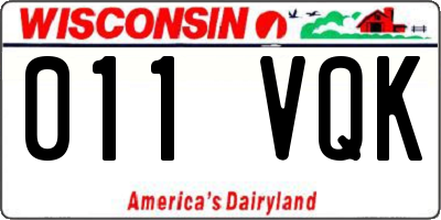 WI license plate 011VQK
