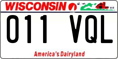 WI license plate 011VQL