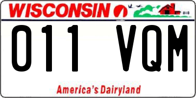 WI license plate 011VQM