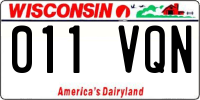 WI license plate 011VQN