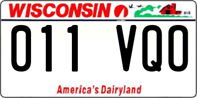 WI license plate 011VQO