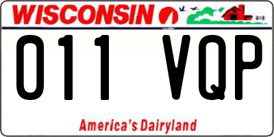 WI license plate 011VQP