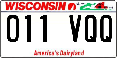 WI license plate 011VQQ