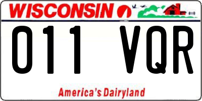 WI license plate 011VQR