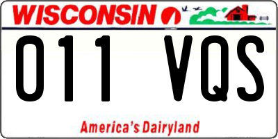 WI license plate 011VQS