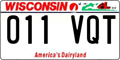 WI license plate 011VQT