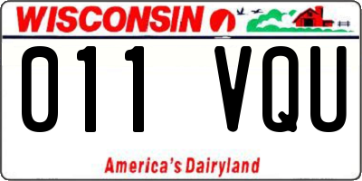 WI license plate 011VQU