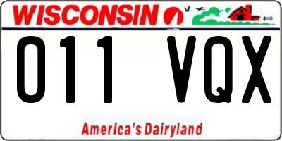 WI license plate 011VQX