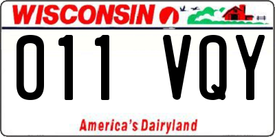 WI license plate 011VQY