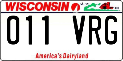 WI license plate 011VRG