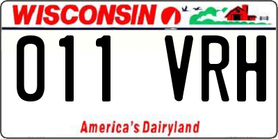 WI license plate 011VRH