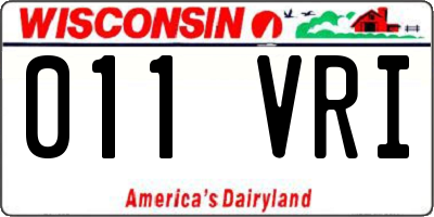 WI license plate 011VRI
