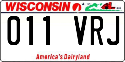 WI license plate 011VRJ