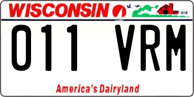 WI license plate 011VRM