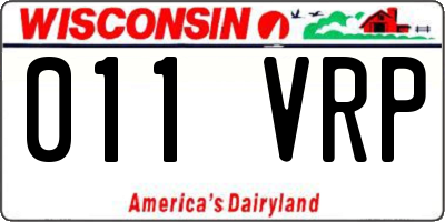 WI license plate 011VRP