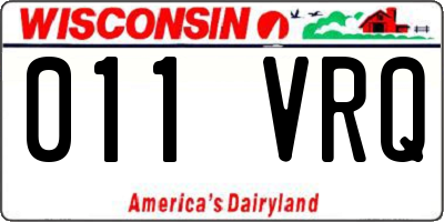 WI license plate 011VRQ