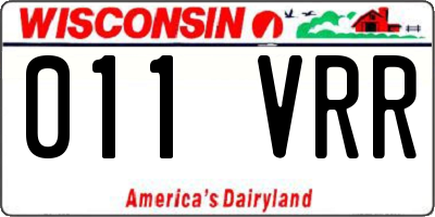 WI license plate 011VRR