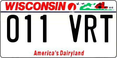 WI license plate 011VRT