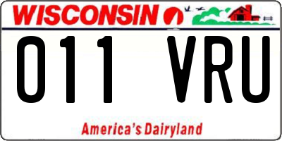 WI license plate 011VRU