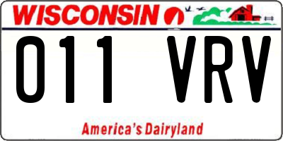 WI license plate 011VRV