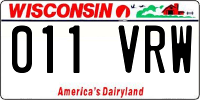 WI license plate 011VRW