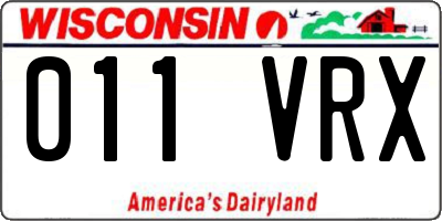 WI license plate 011VRX