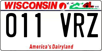 WI license plate 011VRZ