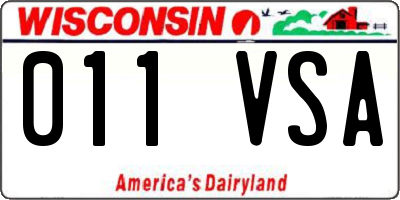 WI license plate 011VSA