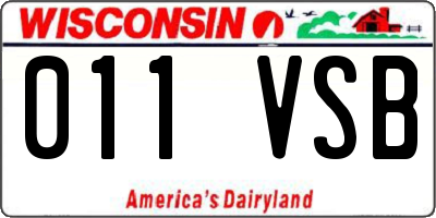 WI license plate 011VSB
