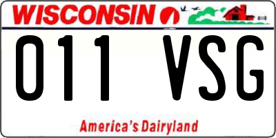 WI license plate 011VSG