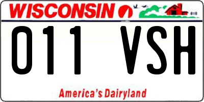 WI license plate 011VSH