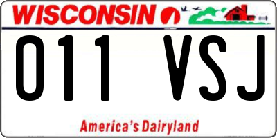 WI license plate 011VSJ