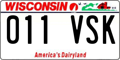 WI license plate 011VSK