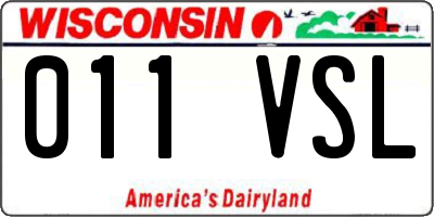 WI license plate 011VSL