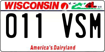 WI license plate 011VSM