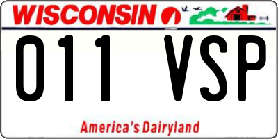 WI license plate 011VSP