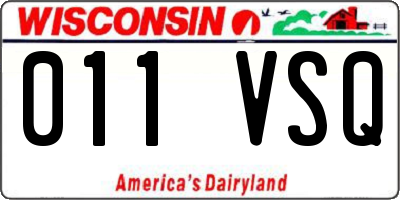WI license plate 011VSQ